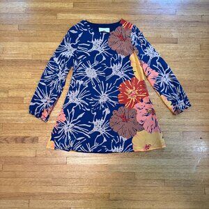 Julie Brown Long Sleeve Mini Dress | Blue & Orange | Size 4